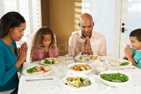 Family Saying Grace Before Meal At Home Stock photo © monkey_business