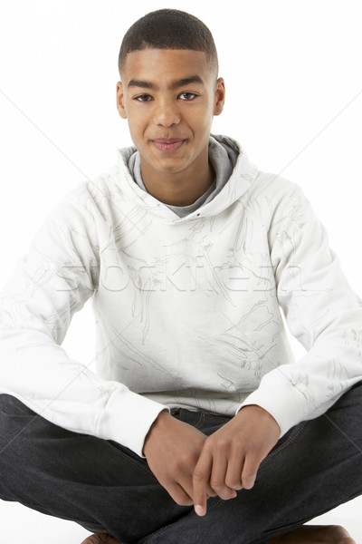 工作室 肖像 微笑 十幾歲的男孩 快樂 顏色 商業照片 © monkey_business