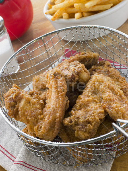 Southern Fried Chicken in a Basket with Fries Stock photo © monkey_business