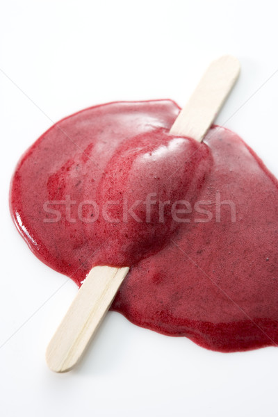 Stockfoto: Gesmolten · stick · Rood · ijs · dessert