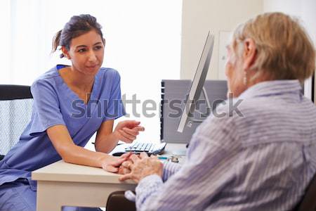 看護 患者 注入 医療 薬 カラー ストックフォト © monkey_business