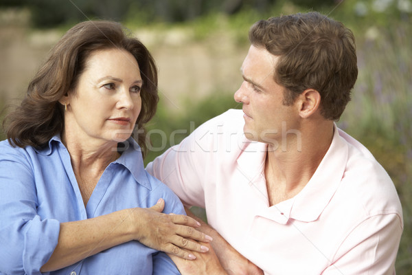 Foto stock: Altos · mujer · adulto · hijo · feliz · retrato