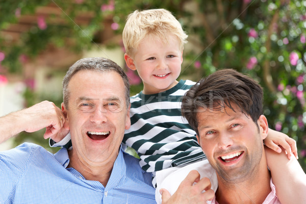 Grand-père père petit-fils épaules famille enfants [[stock_photo]] © monkey_business