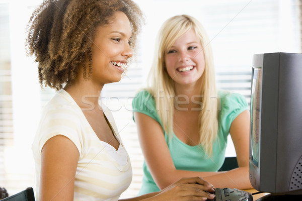 Teenage Girls Using Desktop Computer Stock photo © monkey_business