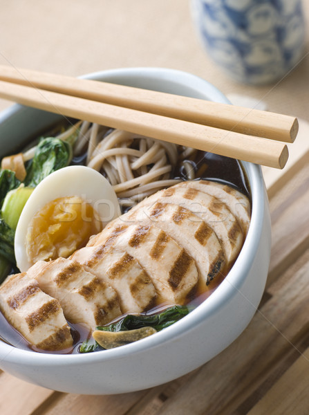 Chargrilled Chicken Soba Noodle and Miso Soup Stock photo © monkey_business