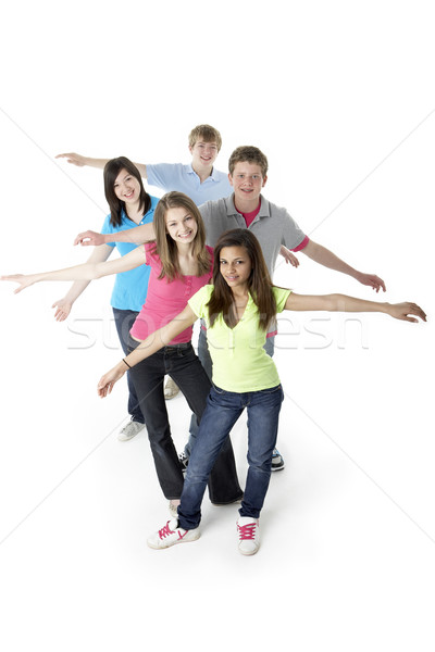 Grup prietenii studio fericit culoare Imagine de stoc © monkey_business