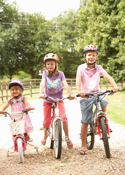Children In Countryside Wearing Safety Helmets Stock photo © monkey_business