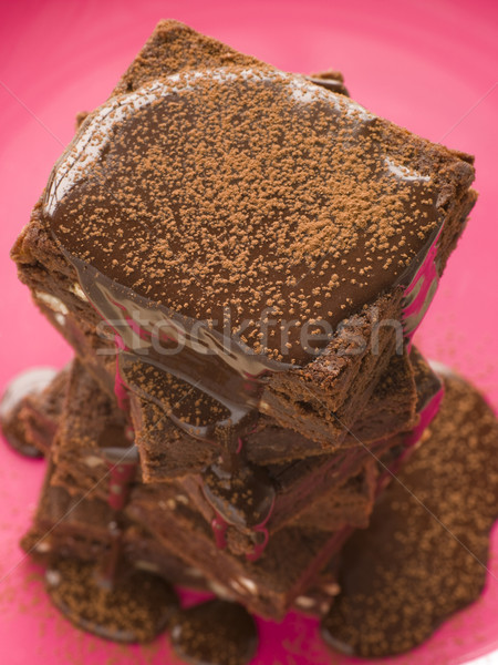 Chocolate Fudge Brownie With Chocolate Fudge Sauce  Stock photo © monkey_business