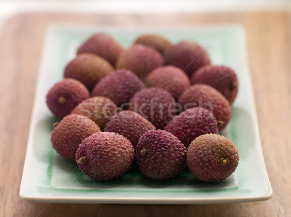 Plate Of Fresh Lychees Stock photo © monkey_business