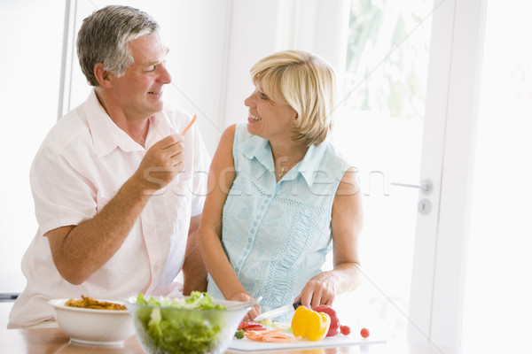 Mari femme ensemble maison cuisine dîner [[stock_photo]] © monkey_business