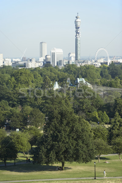 Stock photo: Cityscape With The BT Tower And Millennium Wheel, London, Englan