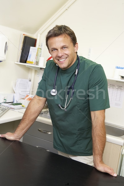 Stok fotoğraf: Portre · erkek · veteriner · cerrahi · gülümseme · adam