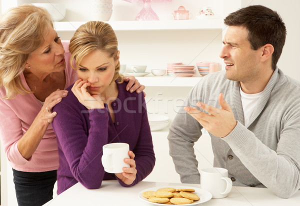 Senior Mother Interferring With Couple Having Argument At Home Stock photo © monkey_business