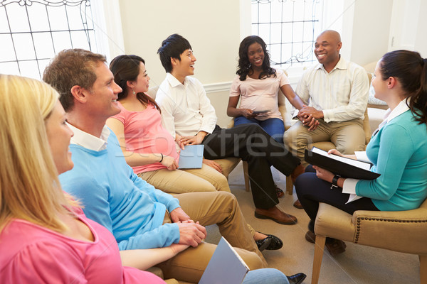 Pregnant Women With Partners At Ante Natal Class Stock photo © monkey_business