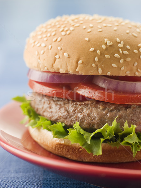 Beef Burger in a Sesame Seed Bun Stock photo © monkey_business