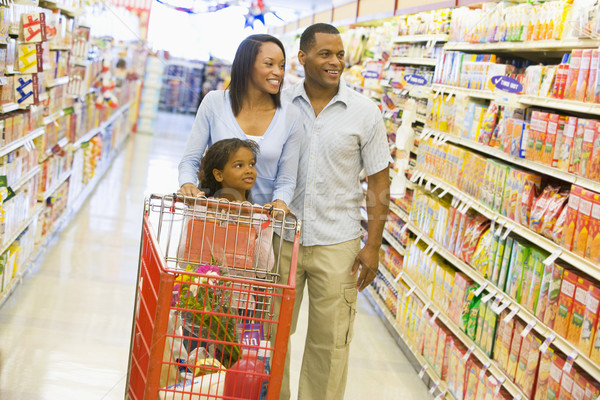 Foto stock: Família · compras · supermercado · mulher · menina