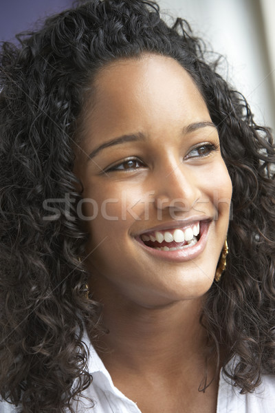 Portret zâmbitor fericit persoană fericire Imagine de stoc © monkey_business