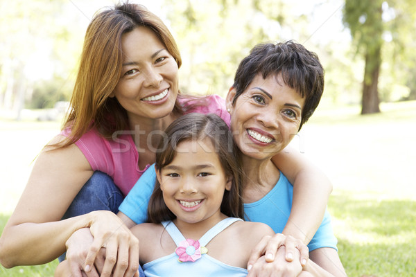 [[stock_photo]]: Grand-mère · fille · petite · fille · parc · femme · enfant