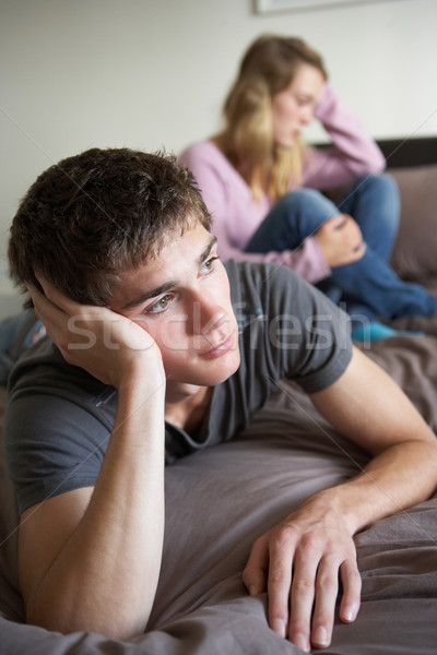 Pareja dormitorio argumento nina triste Foto stock © monkey_business