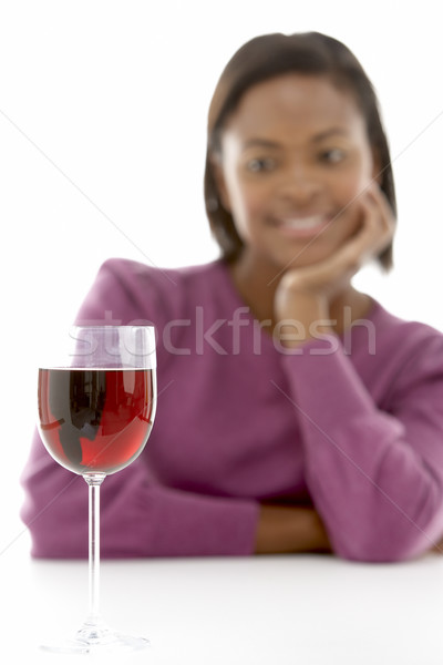 Woman Looking At Glass Of Wine Stock photo © monkey_business