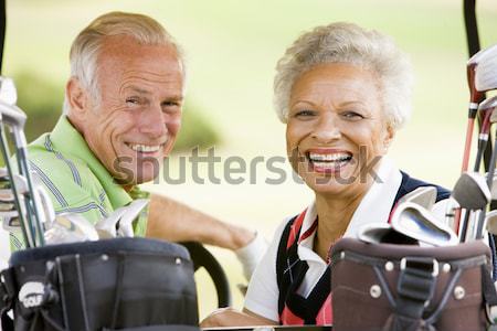 Stockfoto: Mannelijke · vrienden · genieten · spel · golf · man