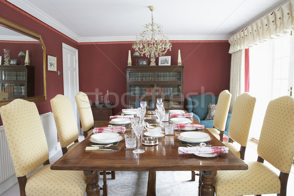 [[stock_photo]]: Salle · à · manger · table · maison · intérieur · design · d'intérieur · horizontal