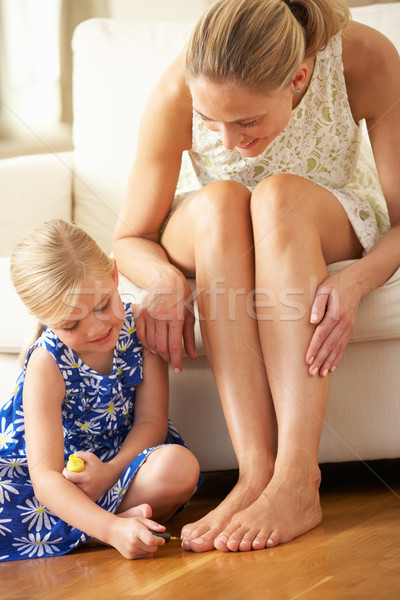 Daughter Painting Mother's Toenails At Home Stock photo © monkey_business