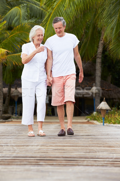 Senior Couple Walking On Wooden Jetty Stock photo © monkey_business