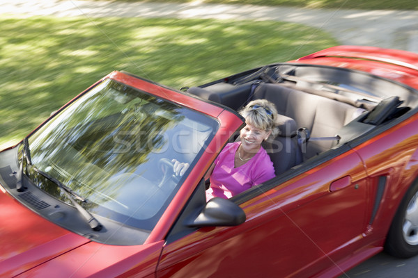 Frau Auto lächelnde Frau lächelnd glücklich Geschwindigkeit Stock foto © monkey_business