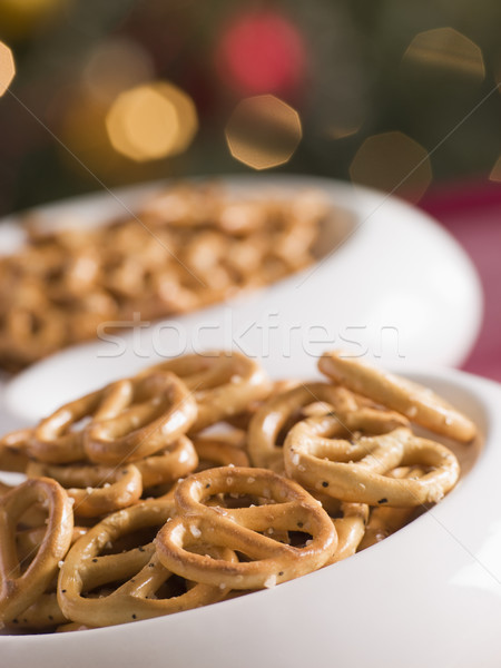 [[stock_photo]]: Bol · salé · bretzels · alimentaire · cuisson · Noël