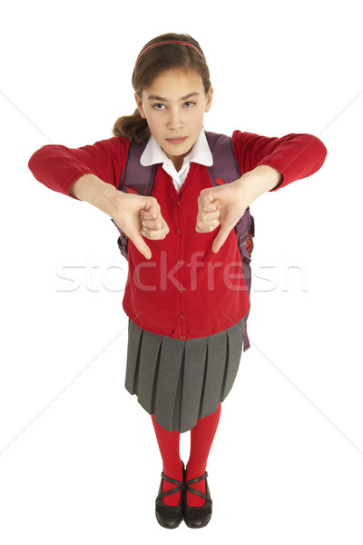 Studio Portrait Of Female Student In Uniform With Backpack Stock photo © monkey_business