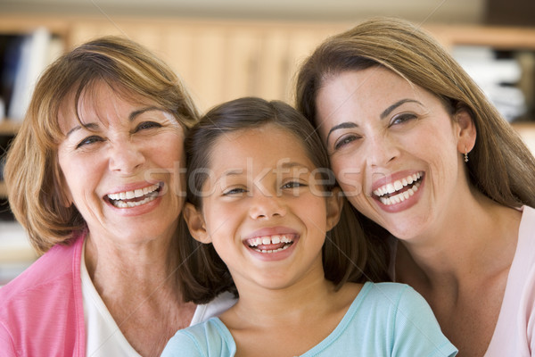 Foto stock: Avó · adulto · filha · neta · família · menina