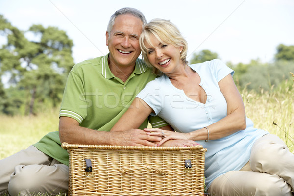 Stockfoto: Volwassen · paar · picknick · platteland · vrouw · man