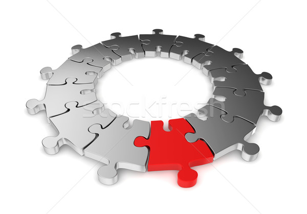 Stock photo: Jigsaw ring with unique one