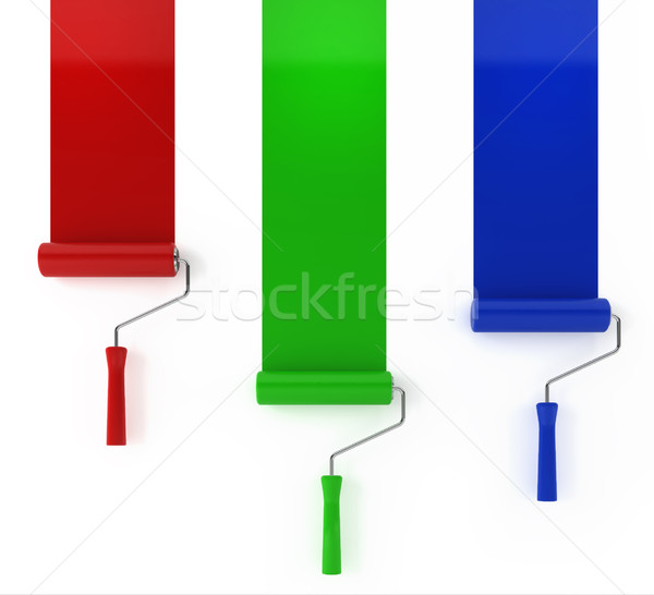 three rollers painting lines Stock photo © montego