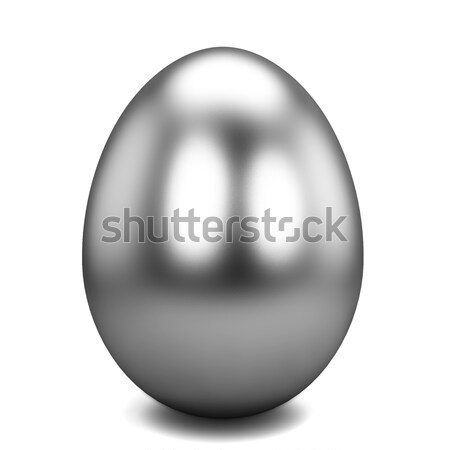 Argento uovo illustrazione 3d isolato bianco business Foto d'archivio © montego