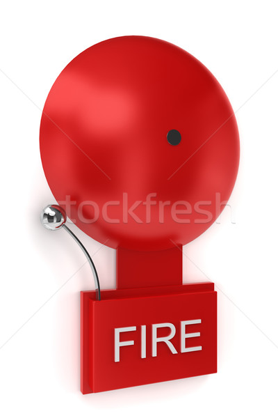 Yangın alarmı 3d illustration beyaz yangın duvar güvenlik Stok fotoğraf © montego