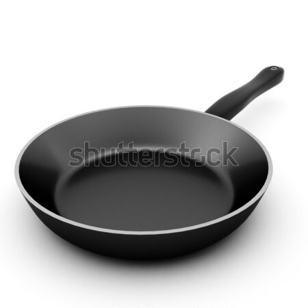 3d render of black pan on white Stock photo © montego