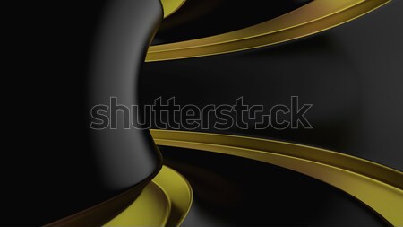 3d czarny złota streszczenie tunelu komputera Zdjęcia stock © montego