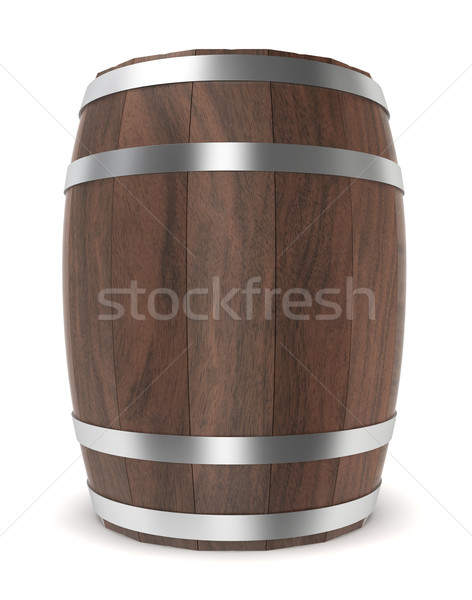 Bois baril 3d illustration blanche vin bois [[stock_photo]] © montego