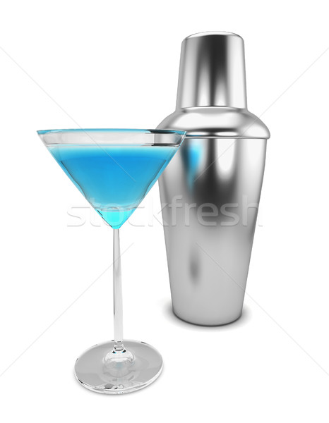 Schüttler Martini 3D-Darstellung isoliert weiß Glas Stock foto © montego
