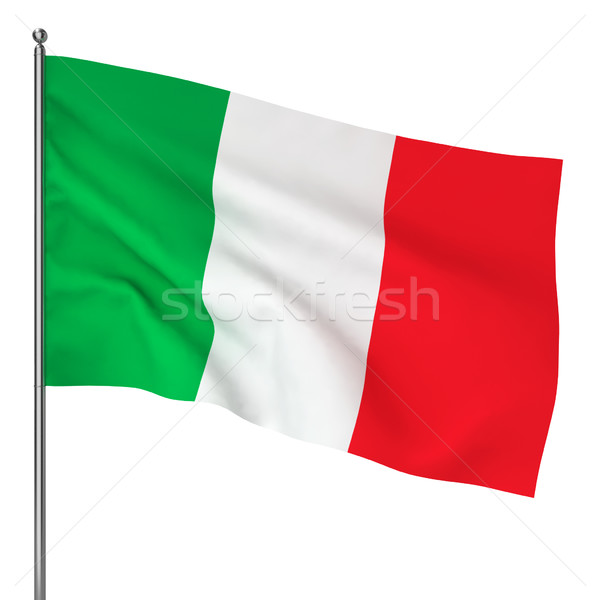 итальянский флаг 3d иллюстрации белый металл знак волна Сток-фото © montego