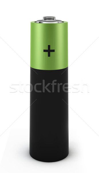Zielone baterii 3d biały technologii energii Zdjęcia stock © montego