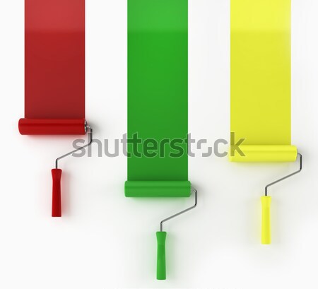 three rollers painting lines Stock photo © montego