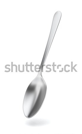 Acciaio cucchiaio illustrazione 3d bianco home sfondo Foto d'archivio © montego