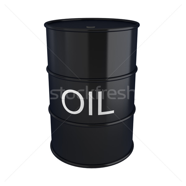 3d render of black oil barrel on white Stock photo © montego