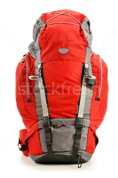 Large red touristic backpack isolated on white Stock photo © monticelllo