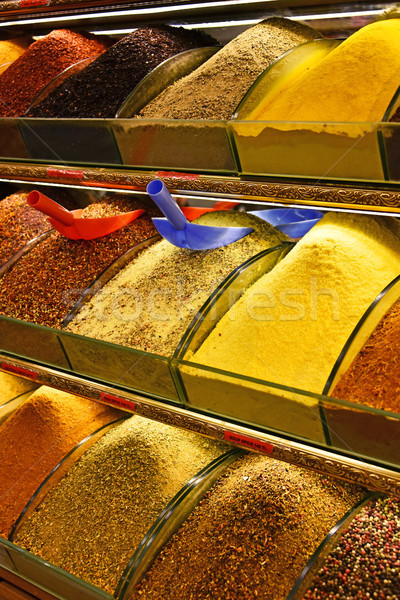 Variety of spices on the Grand Bazaar in Istanbul, Turkey Stock photo © monticelllo