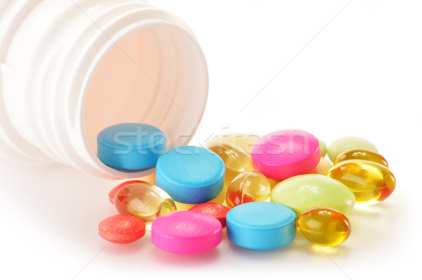 Composition with variety of drug pills and dietary supplements Stock photo © monticelllo