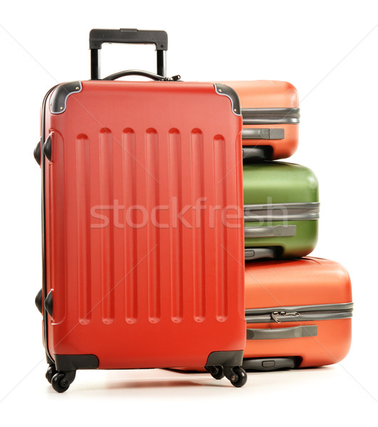 Stock photo: Luggage consisting of large suitcases isolated on white